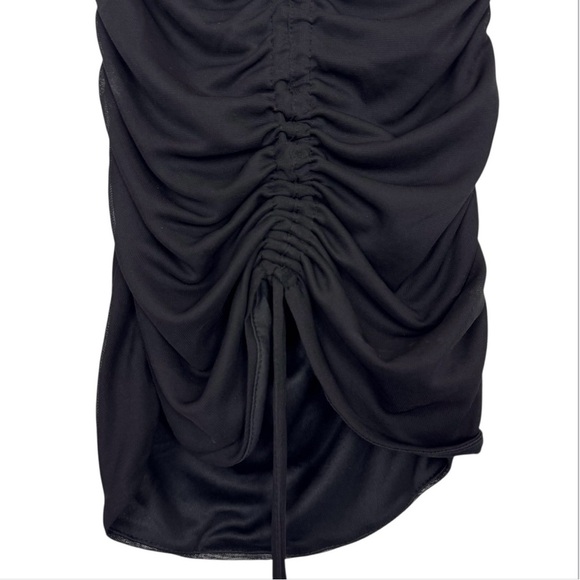 Express Black Mesh Ruched Top Size XS Stretch Whimsigoth Grunge Vamp Witchy Y2K - Picture 4 of 9